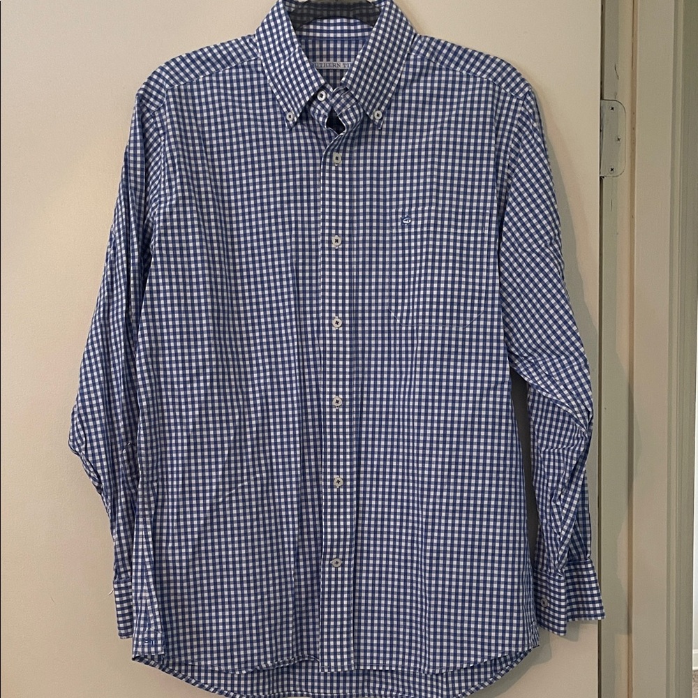 Southern Tide Blue Checkered Men's Shirt